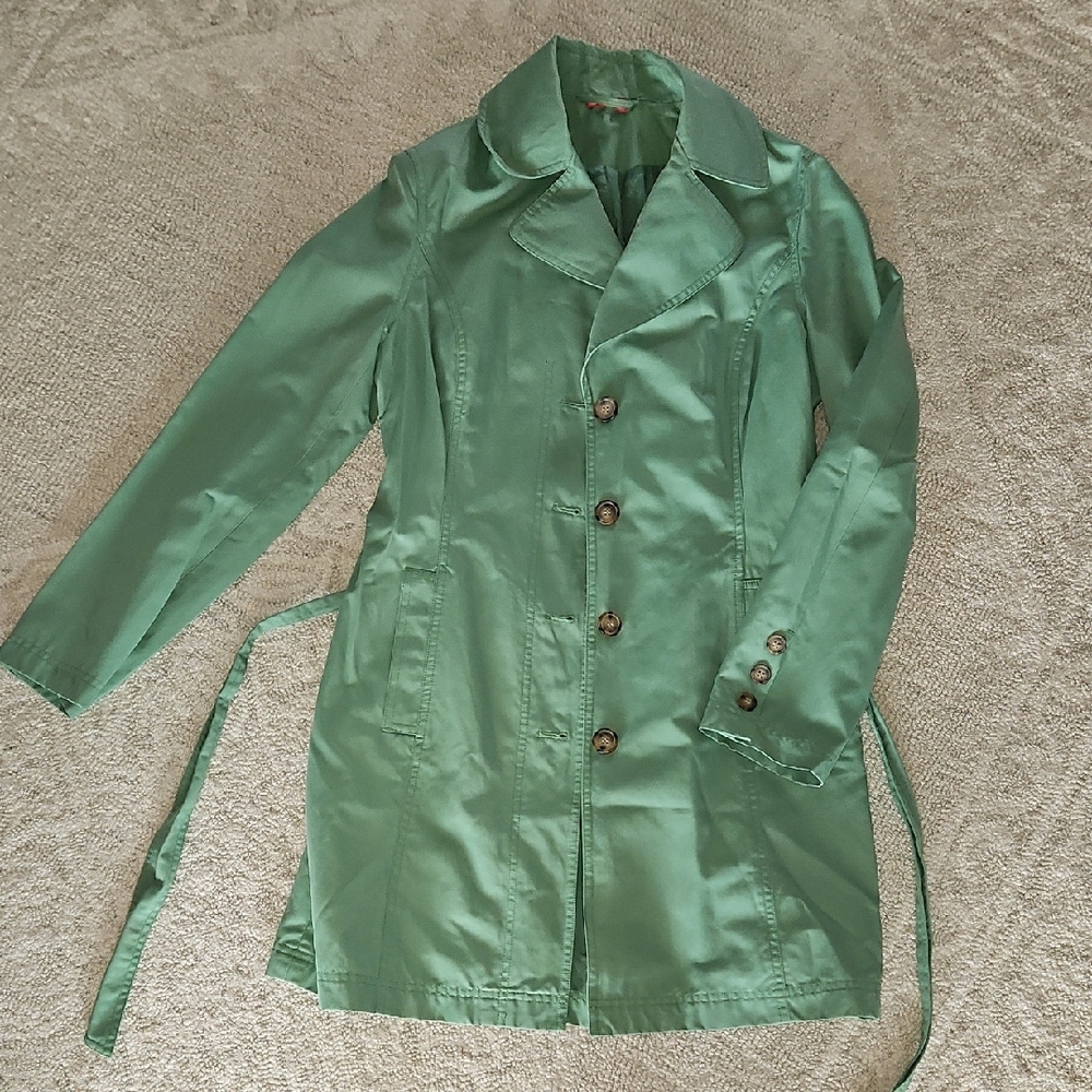 Esprit Women's Green Trench Coat Size Small